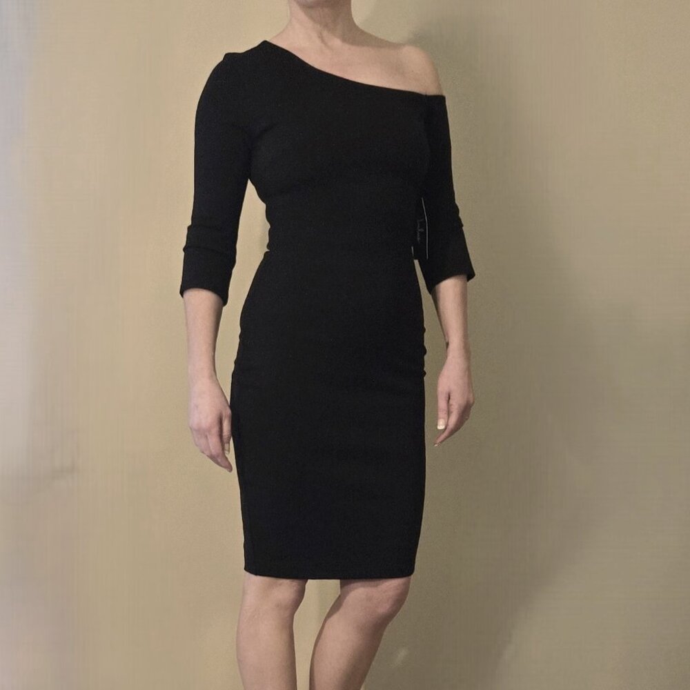Black Midi One Shoulder Dress